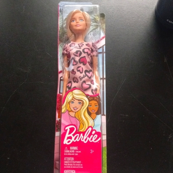 Barbie Other - Barbie Doll, Blonde, Wearing Pink Heart-Print Dress And Shoes